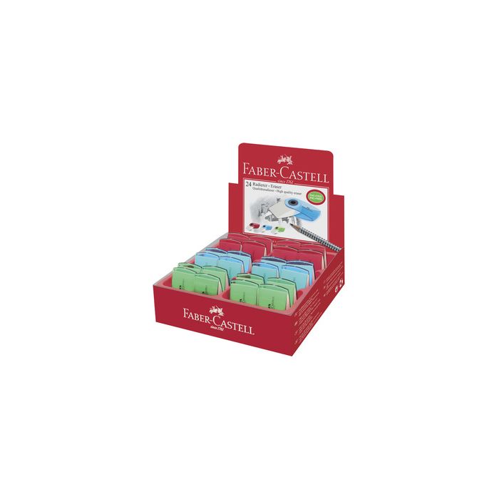 FABER-CASTELL Gomme en plastique "SLEEVE MINI", assorti x24