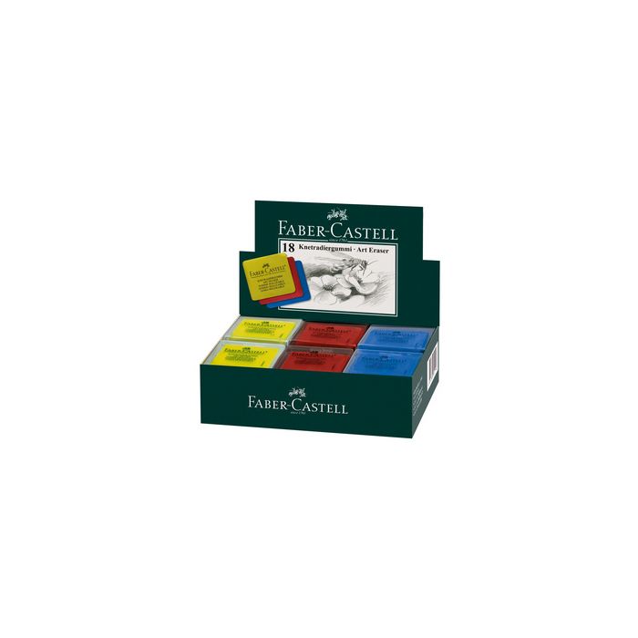 FABER-CASTELL Gomme malléable ART ERASER, assorti x18