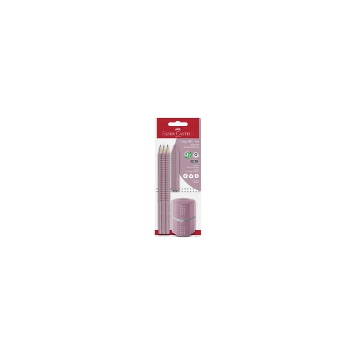 FABER-CASTELL Kit Crayon graphite GRIP 2001, rose shadow