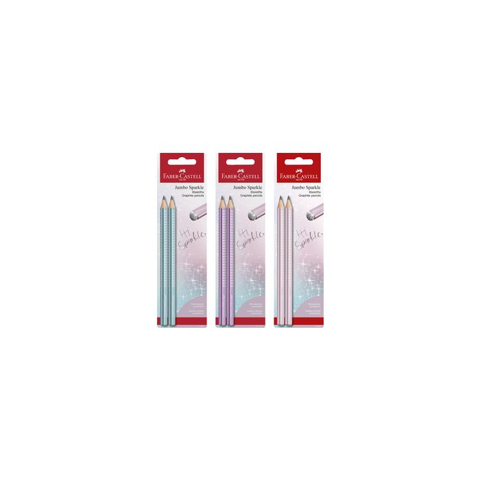 FABER-CASTELL Set de crayons graphite Jumbo GRIP SPARKLE