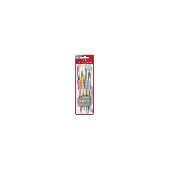 FABER-CASTELL Set de pinceaux à poils synthétiques pastel