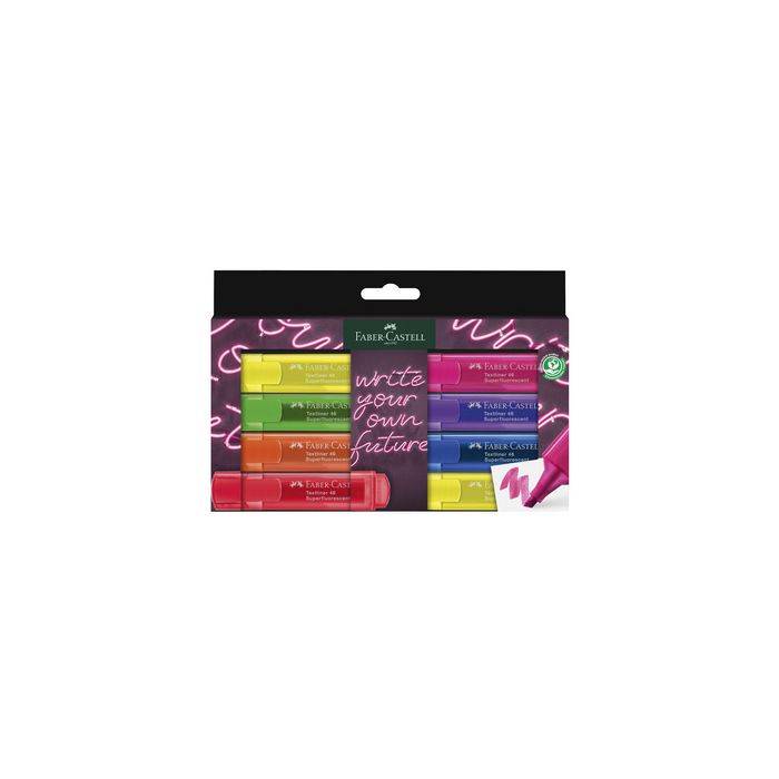 FABER-CASTELL Surligneur TEXTLINER 1546 NEON, étui de 8