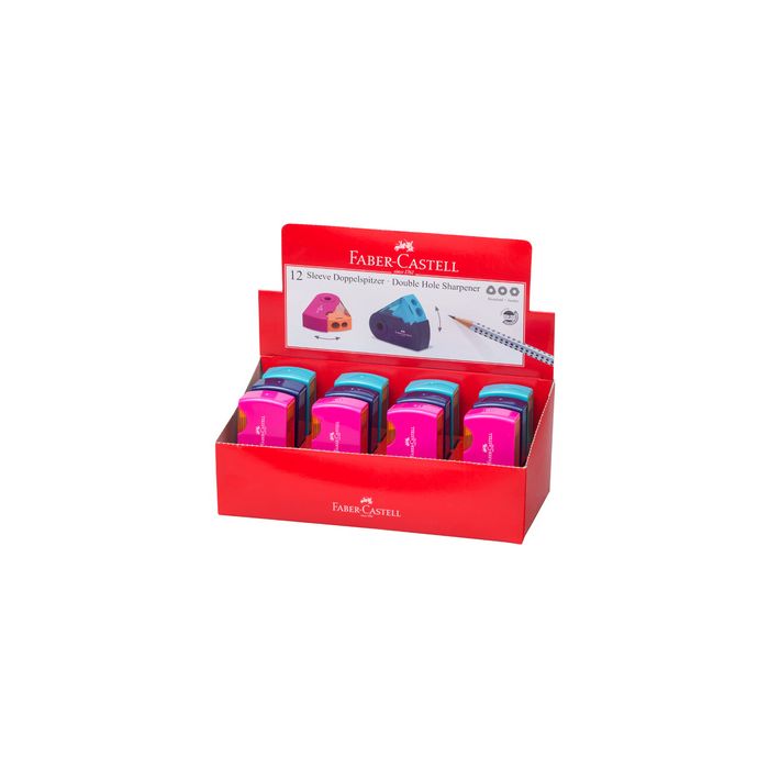 FABER-CASTELL Taille-crayon double SLEEVE, assorti x12