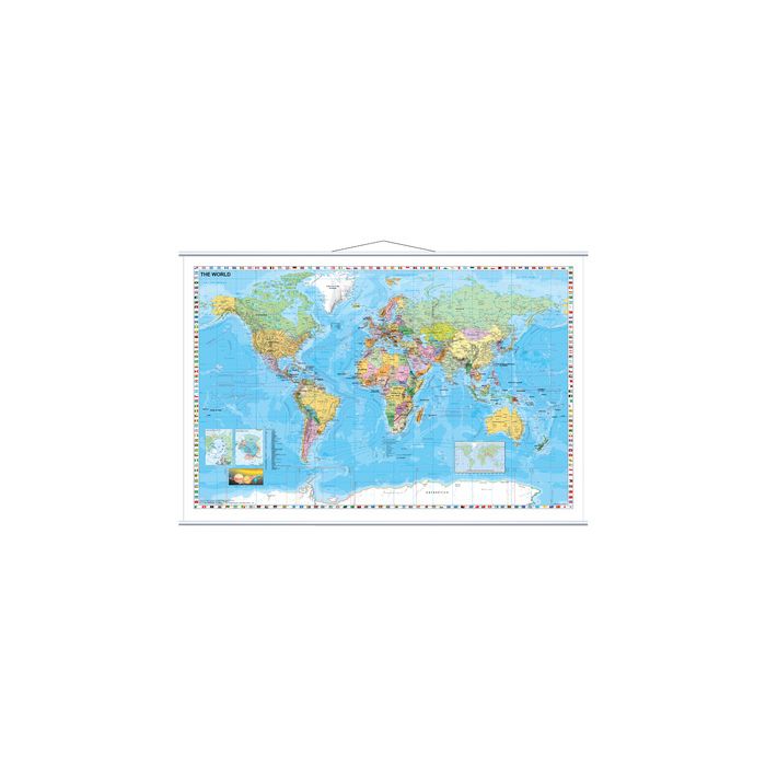 FRANKEN Carte du monde, laminé, (l)1.370 x (H)970 mm