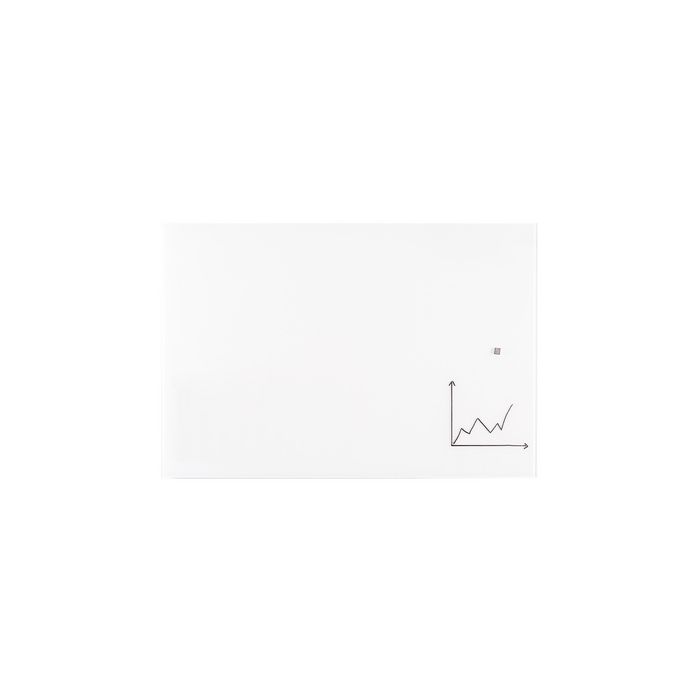FRANKEN Tableau en verre design, 600 x 450 mm, blanc pur