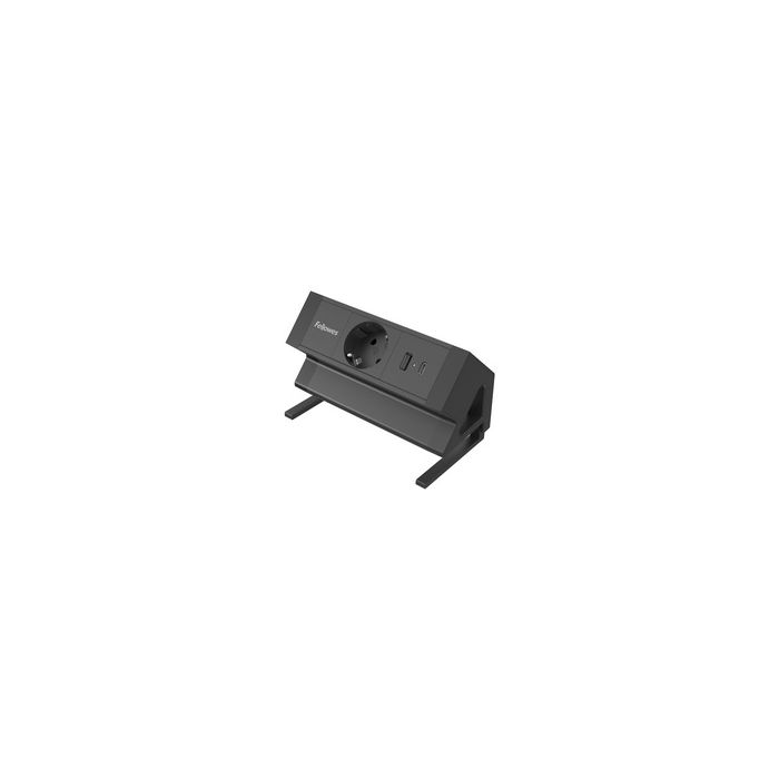 Fellowes Tisch-Steckdosenleiste Power Desk, Typ F, schwarz