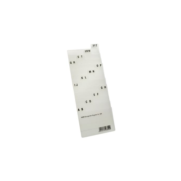 HAN Index alphabétique A-Z, PP, A8 paysage, translucide, 12