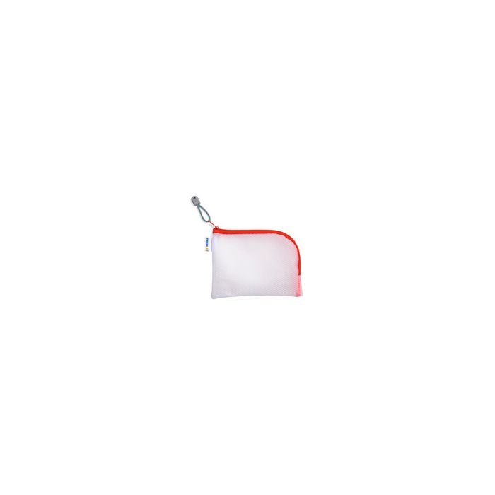 HERMA Pochette à fermeture à zip "Mesh Bags", A7, rouge