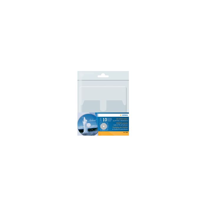 HERMA pochette autocollante pour 1 CD/DVD, en PP,