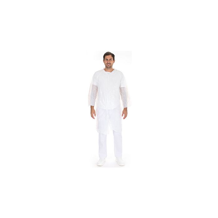 HYGOSTAR Blouse visiteur avec boutons pression, blanc x10