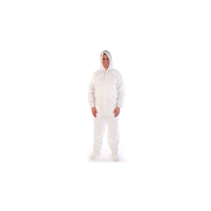 HYGOSTAR Combinaison PP avec capuche, XXL, blanc