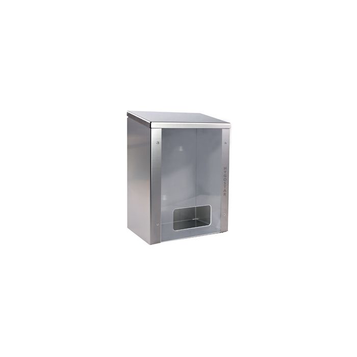 HYGOSTAR Distributeur acier inox, fenêtre plexi, argent