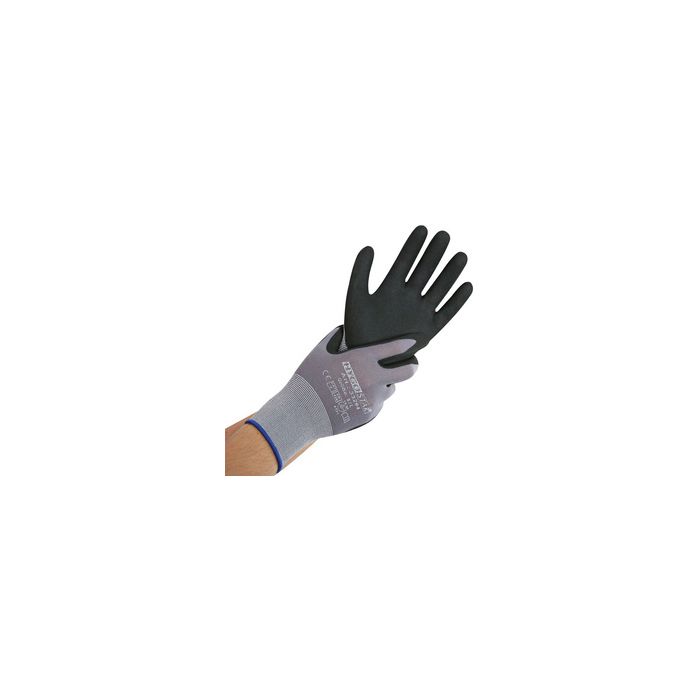 HYGOSTAR Gant à mailles fines Ergo Flex, L, gris/noir x12