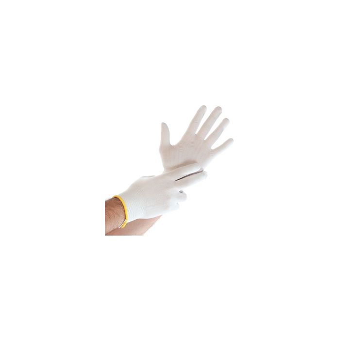 HYGOSTAR Gant à mailles fines Ultra Flex, en nylon, M, blanc x12