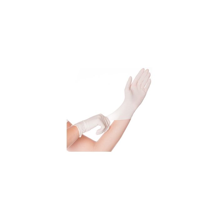 HYGOSTAR Gant latex SKIN, S, poudré, blanc