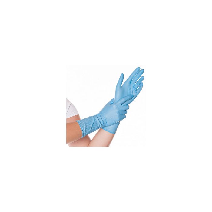 HYGOSTAR Gant nitrile SAFE LONG, XL, sans poudre, bleu