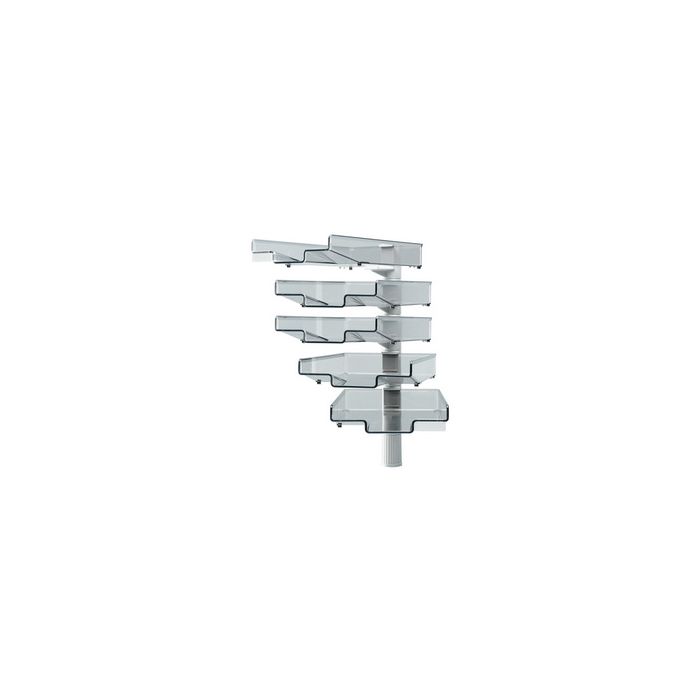 Hansa Colonne pivotante avec 5 bacs courrier, gris clair