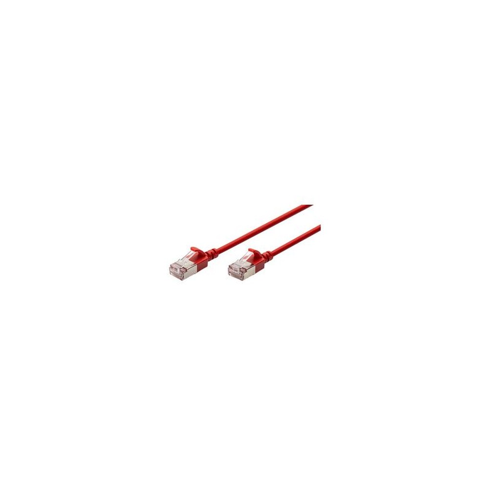 DIGITUS Câble de brassage Slim, cat. 6A, F/FTP, 0,3 m, rouge