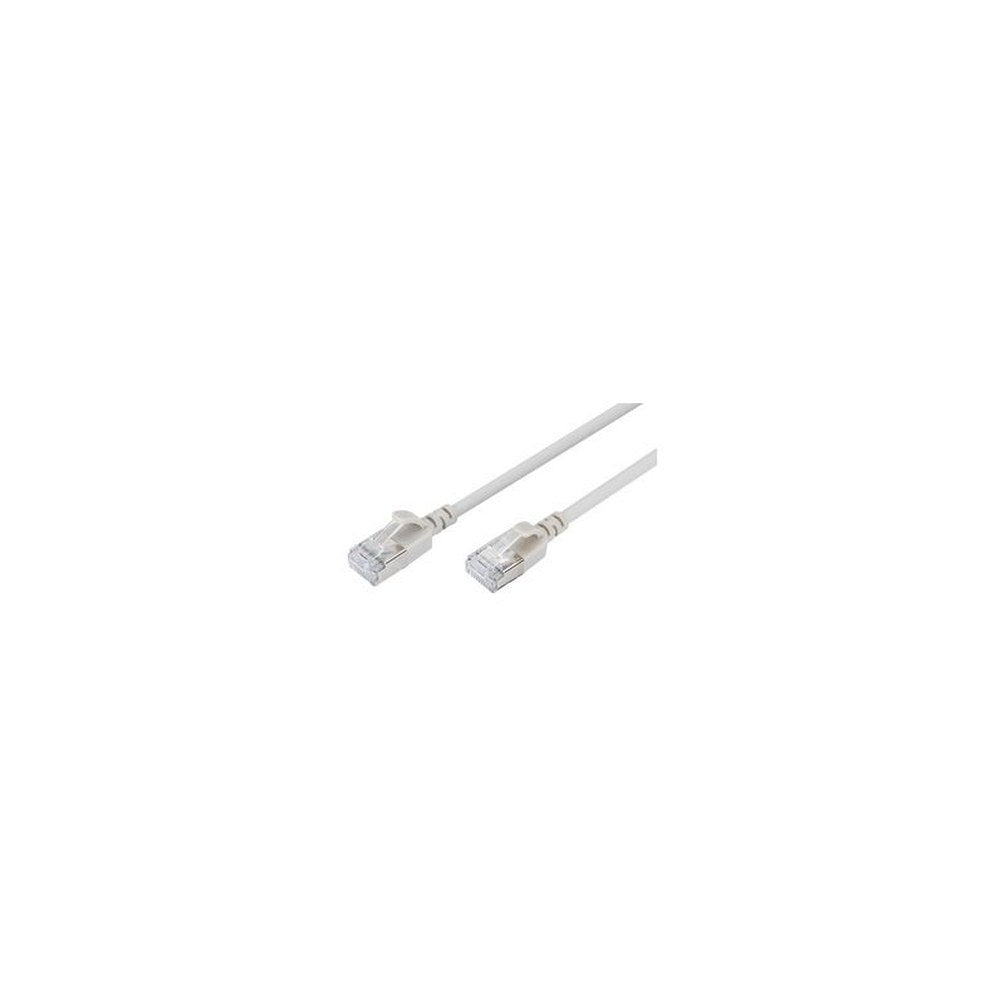 DIGITUS Câble de brassage Slim, cat. 6A, F/FTP, 1,5 m, gris