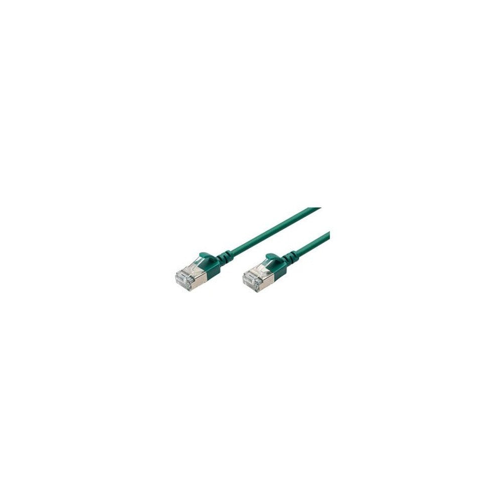 DIGITUS Câble de brassage Slim, cat. 6A, F/FTP, 3,0 m, vert