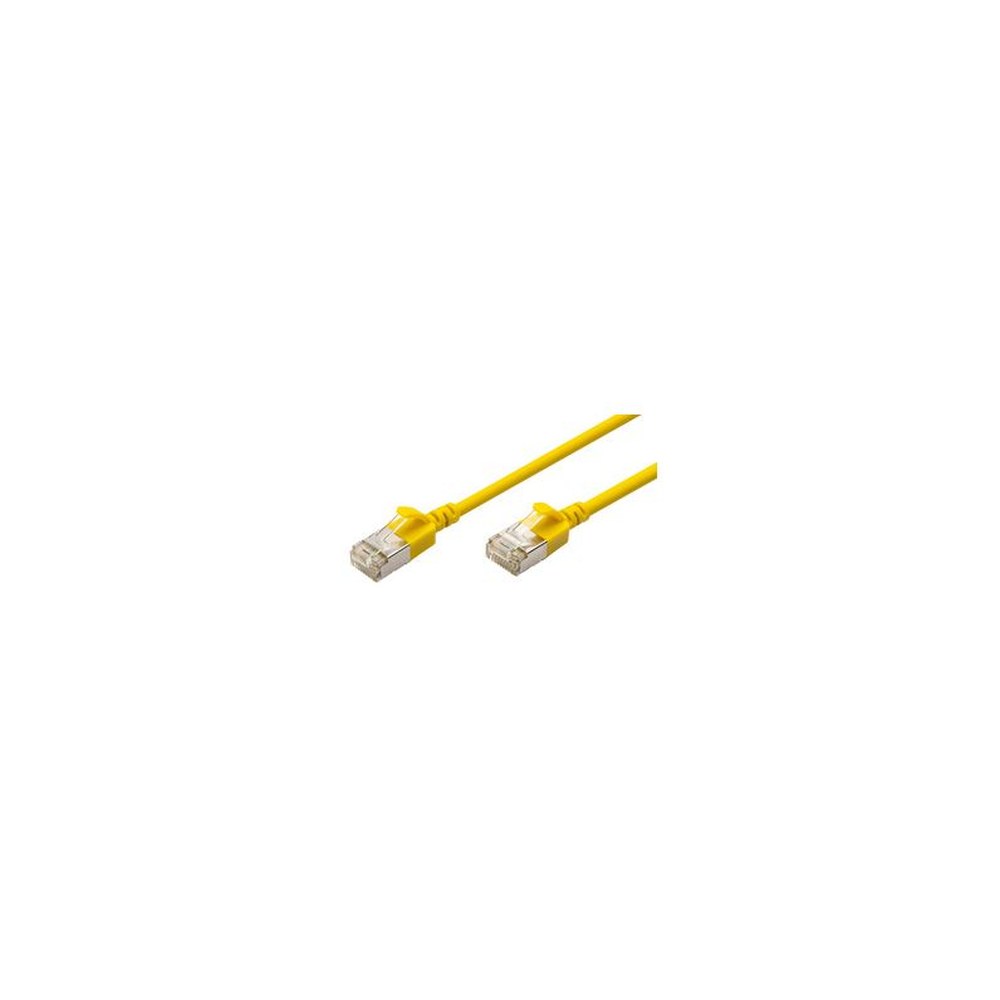DIGITUS Câble de brassage Slim, cat. 6A, F/FTP, 3,0 m, jaune