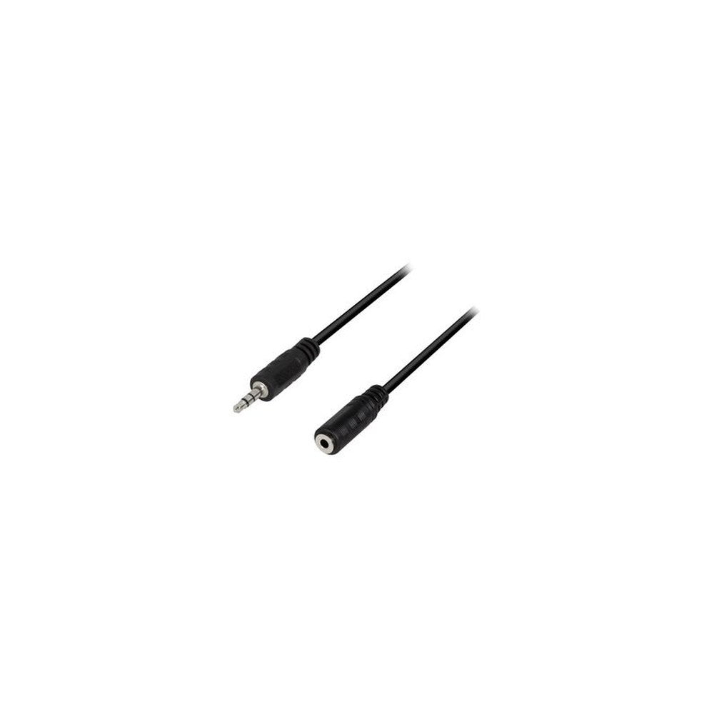 LogiLink Câble audio, mâle - femelle, 3 m, noir