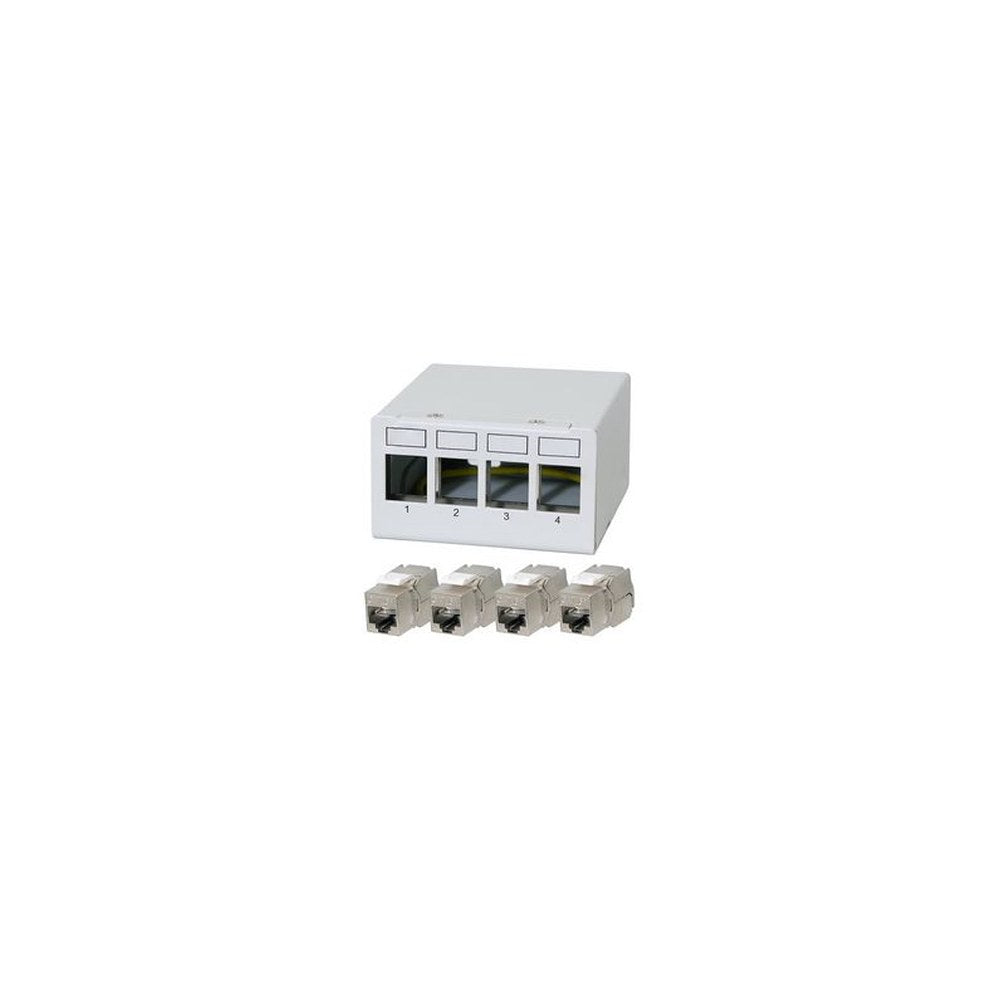 LogiLink Panneau de brassage cat.6A, 6 ports, gris clair