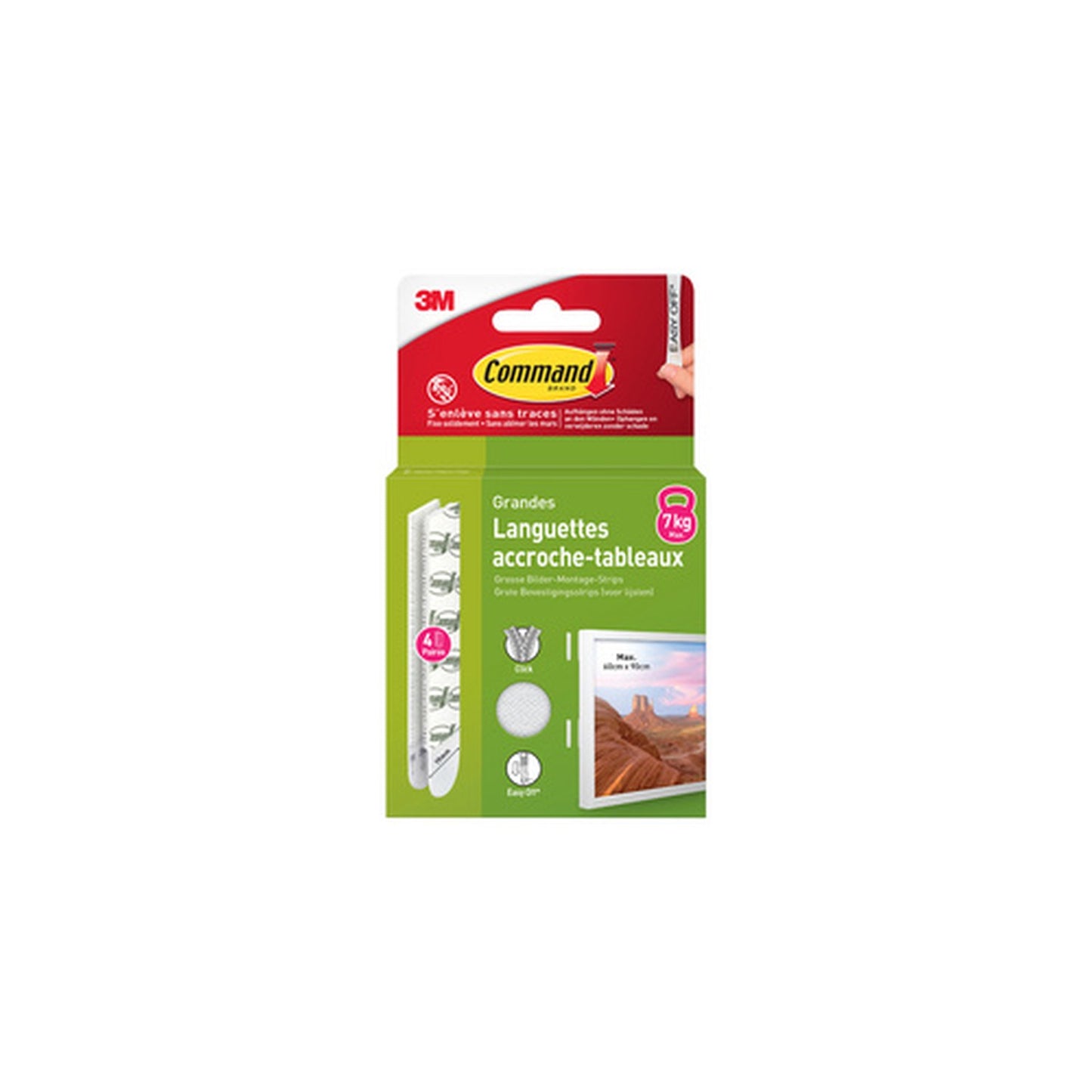 3M Command Languette accroche-tableaux, taille: L, blanc