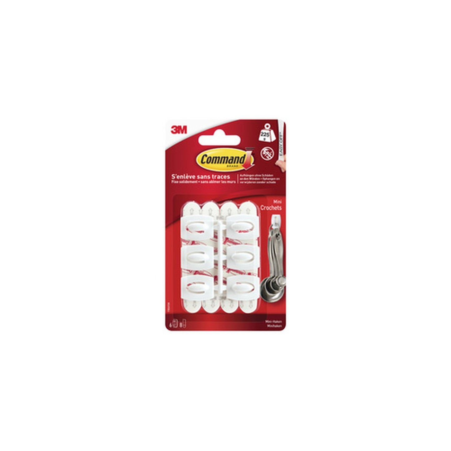 3M Command Mini-crochet, plastique, taille: S, blanc