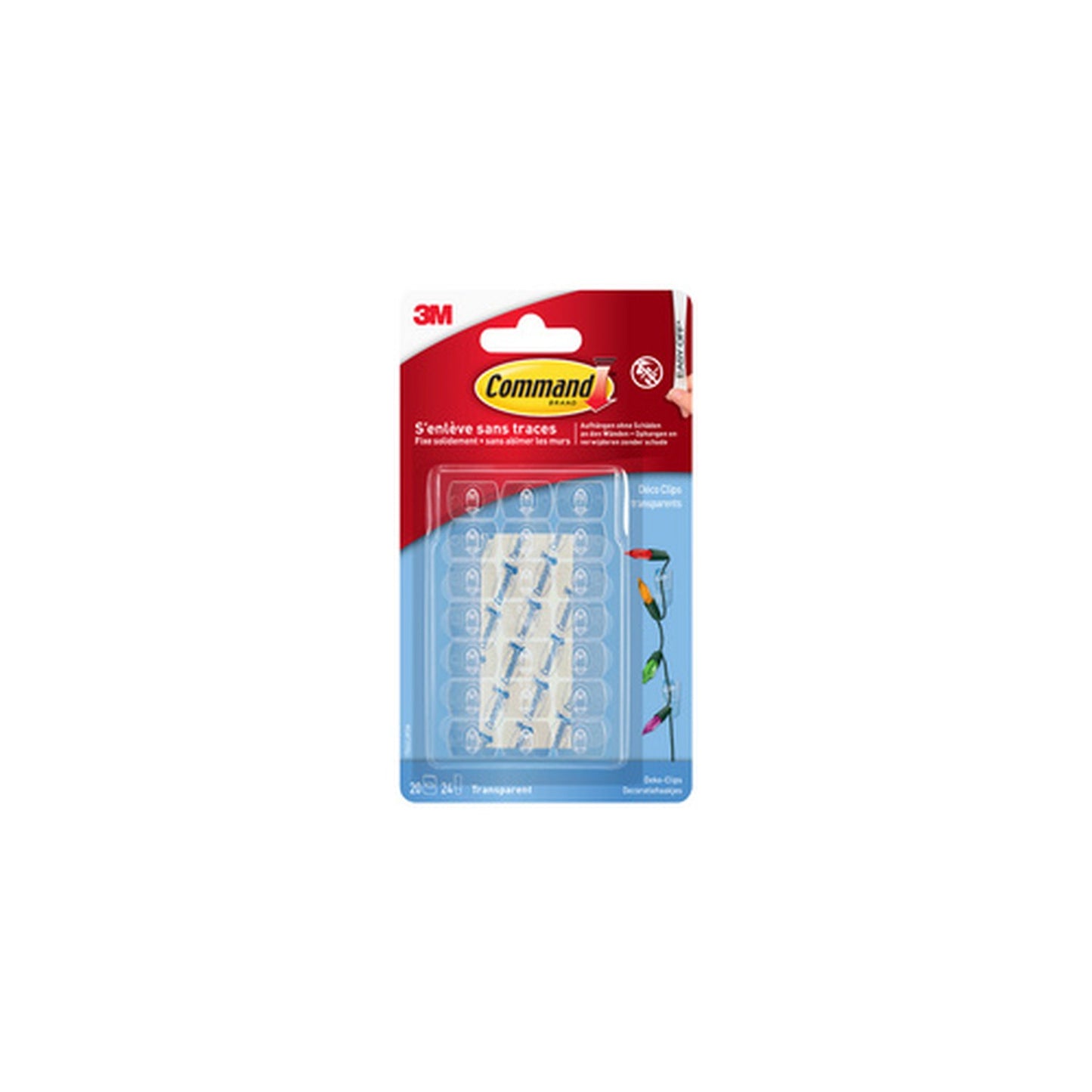3M Command Clip décoratif, plastique, taille XS, transparent