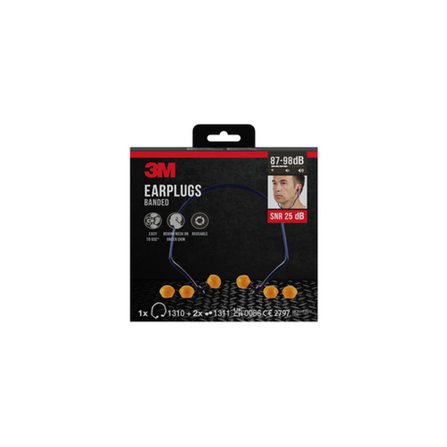 3M Arceau antibruit 1310 + 2 paires de bouchons de rechange