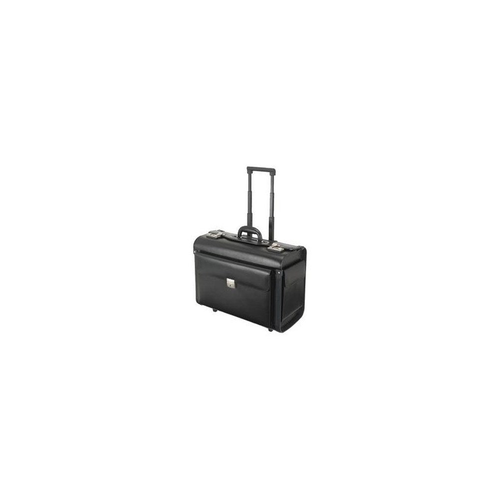 Alassio Valise pilote "SILVANA", cuir, avec trolley, noir