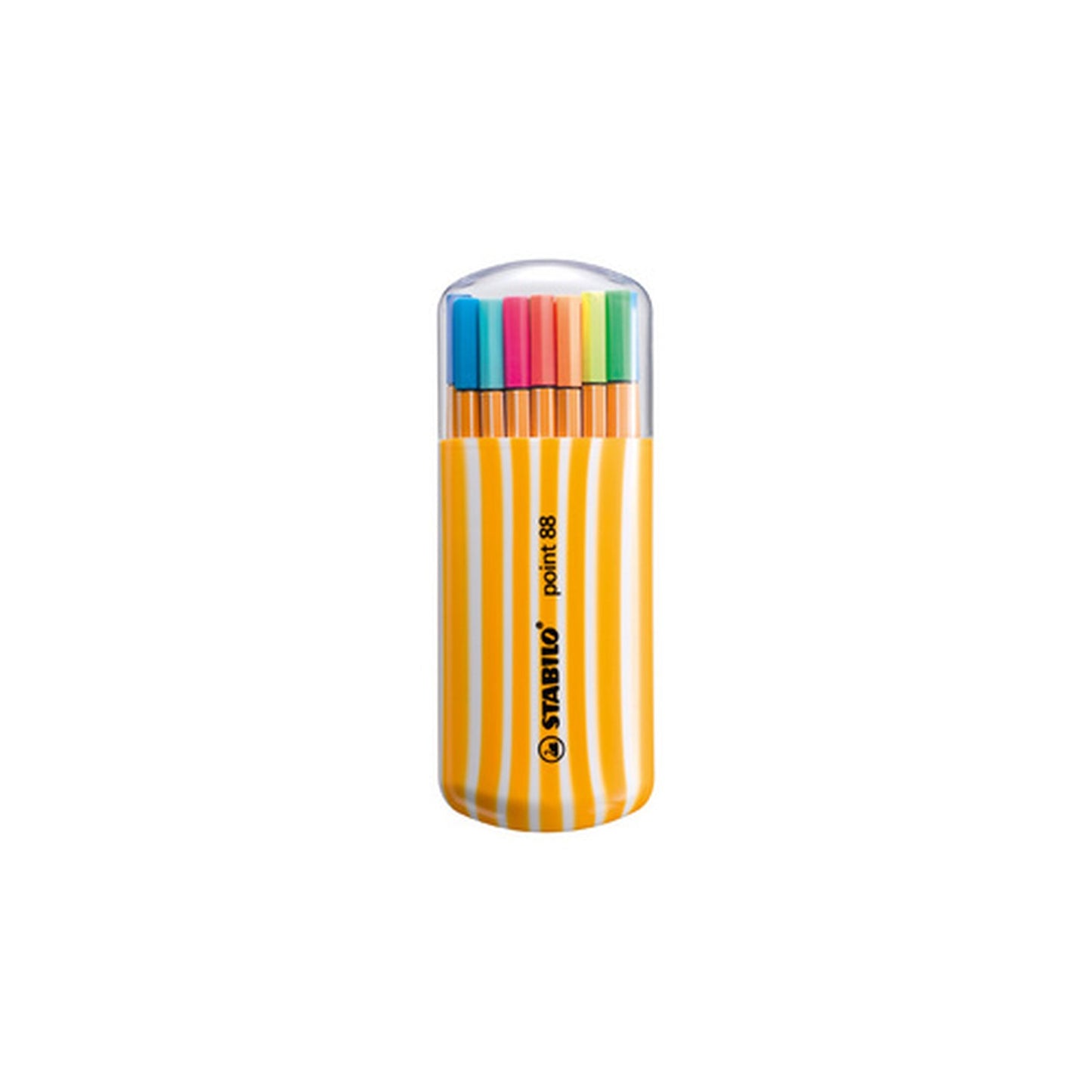 STABILO Feutre à pointe fine point 88, étui rayé fluo de 20