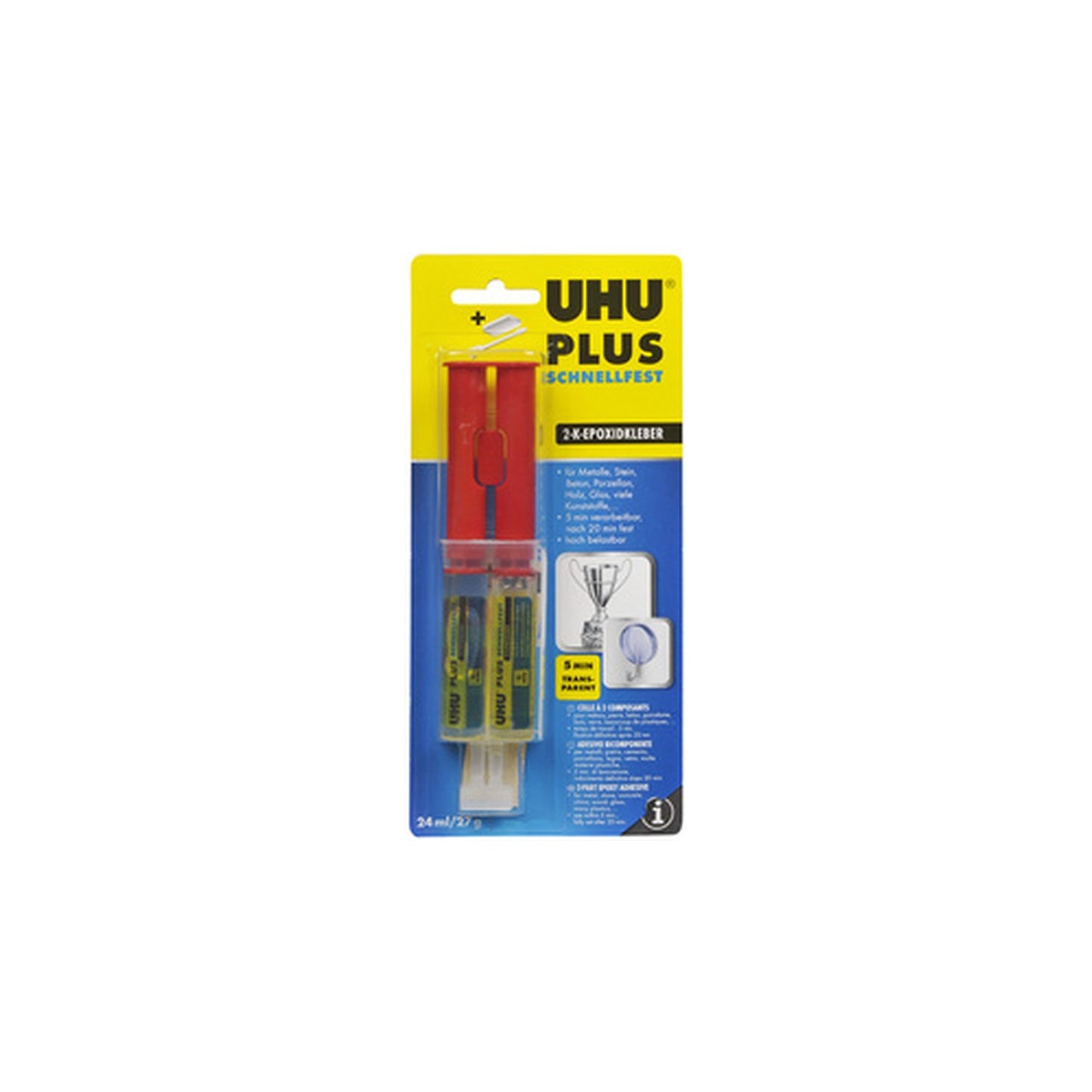 UHU Colle à deux composants plus adhérence rapide, 27 g