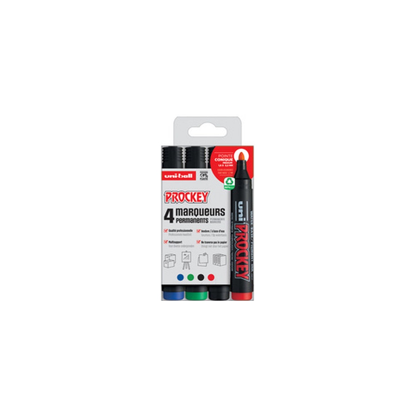 uni-ball Marqueur permanent PROCKEY PM122/4 PF, set de 4