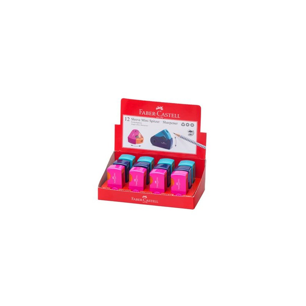 FABER-CASTELL Taille-crayon simple SLEEVE MINI, assorti x12