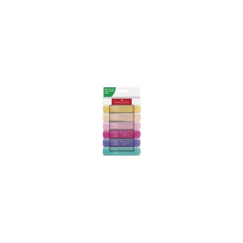 FABER-CASTELL Surligneur TEXTLINER 46 PASTEL, étui de 6