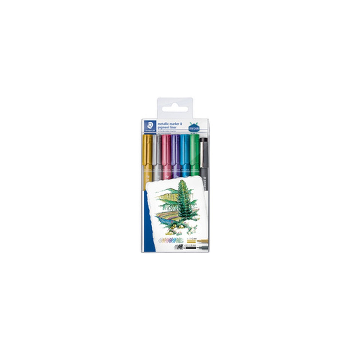 STAEDTLER Marqueur permanent Metallic, étui de 6 + feutre