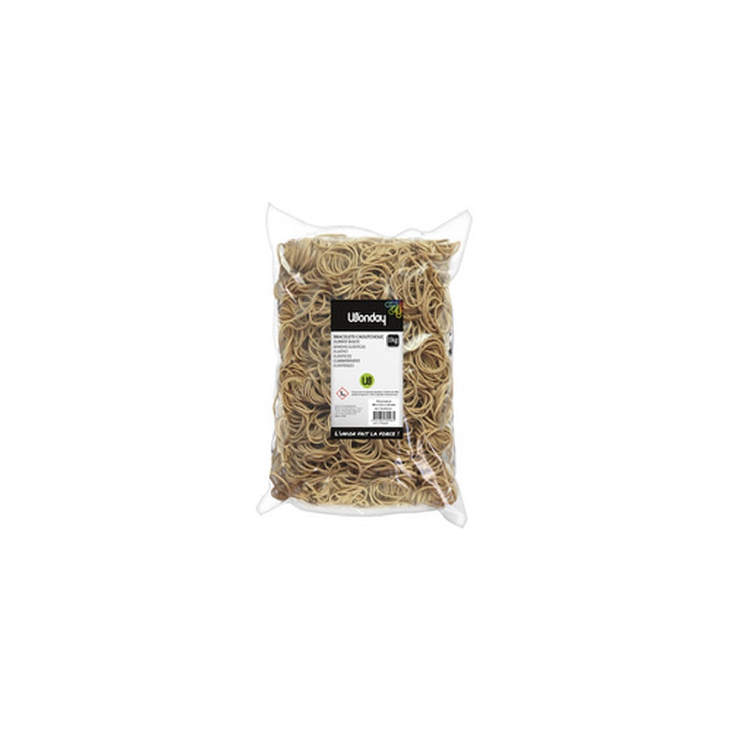 Wonday Bracelets caoutchouc larges, nature, 150 x 10 mm, sac