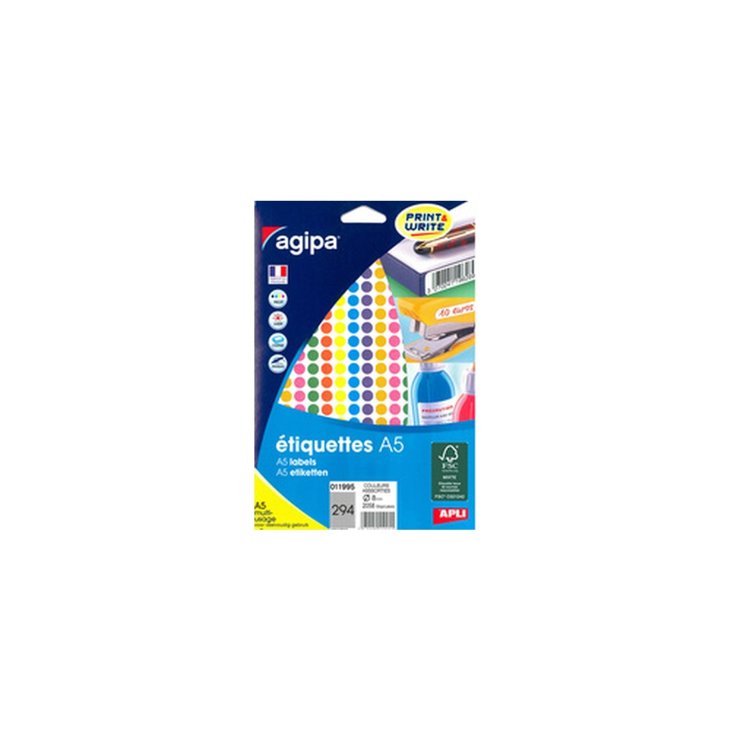 agipa Pastille de couleur, diamètre: 8 mm, rond, bleu
