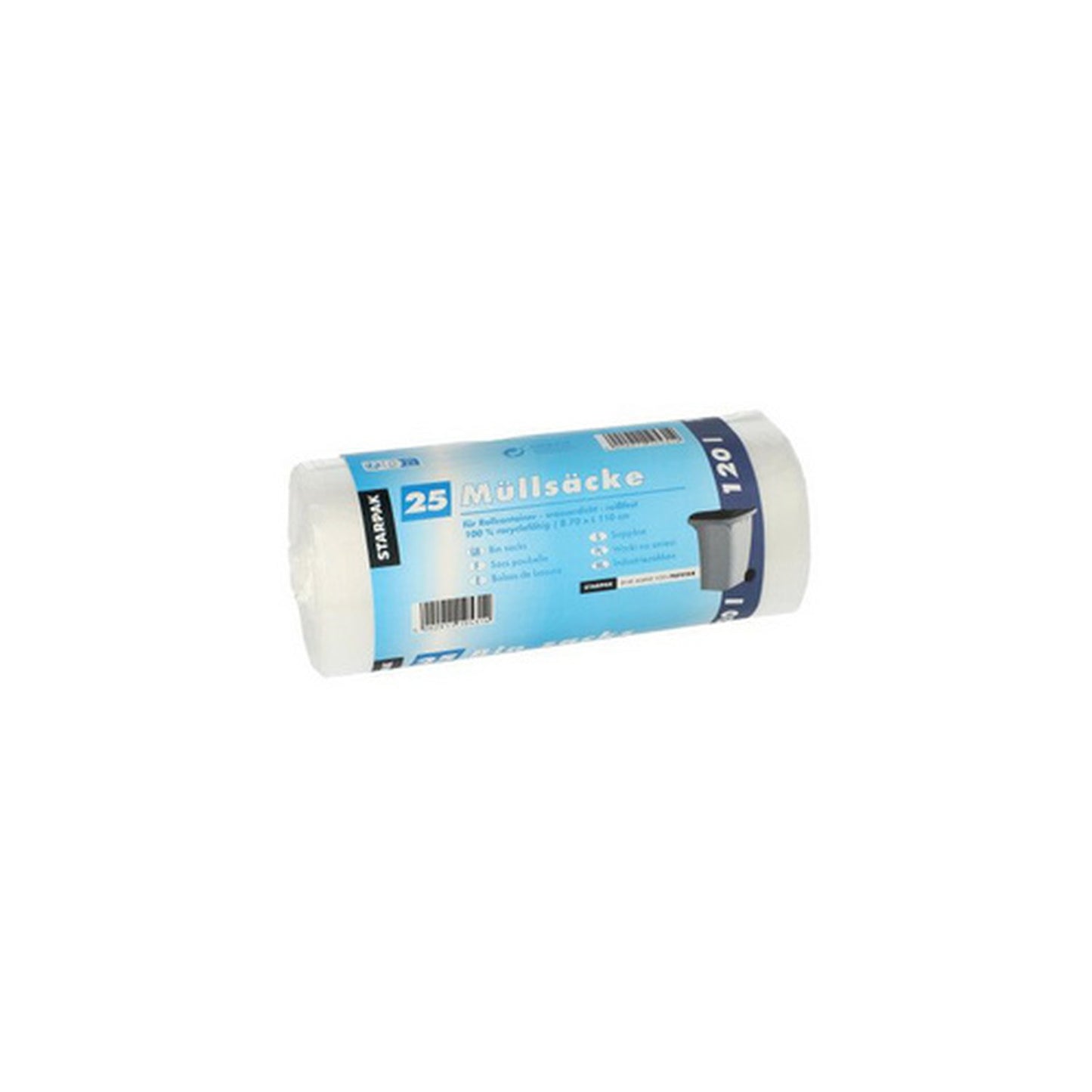 STARPAK Sac poubelle HDPE, 120 litres, transparent