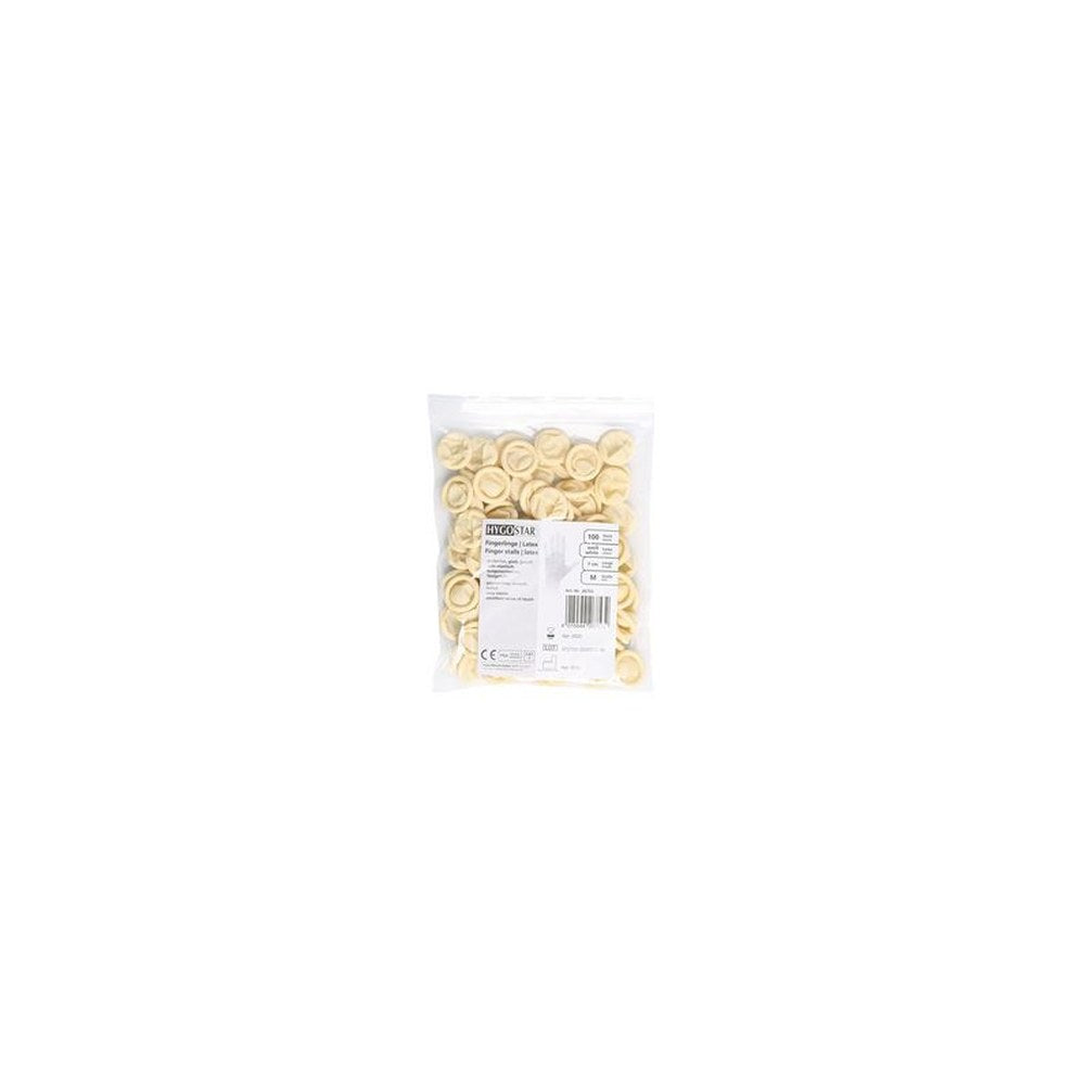HYGOSTAR Doigtier en latex, sans poudre, L, blanc