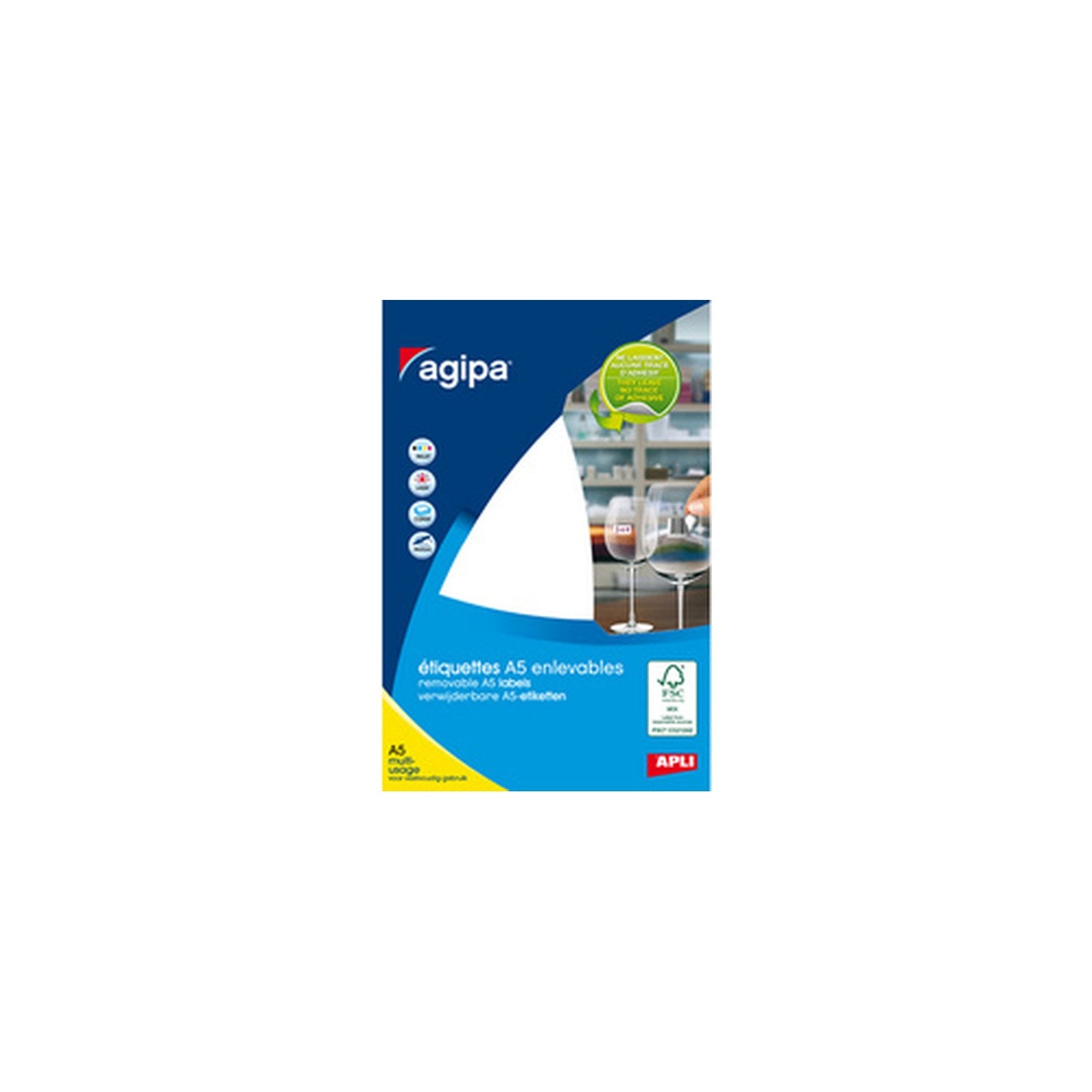 agipa Etiquette bijouterie, 45 x 8 mm, format A5, enlevable