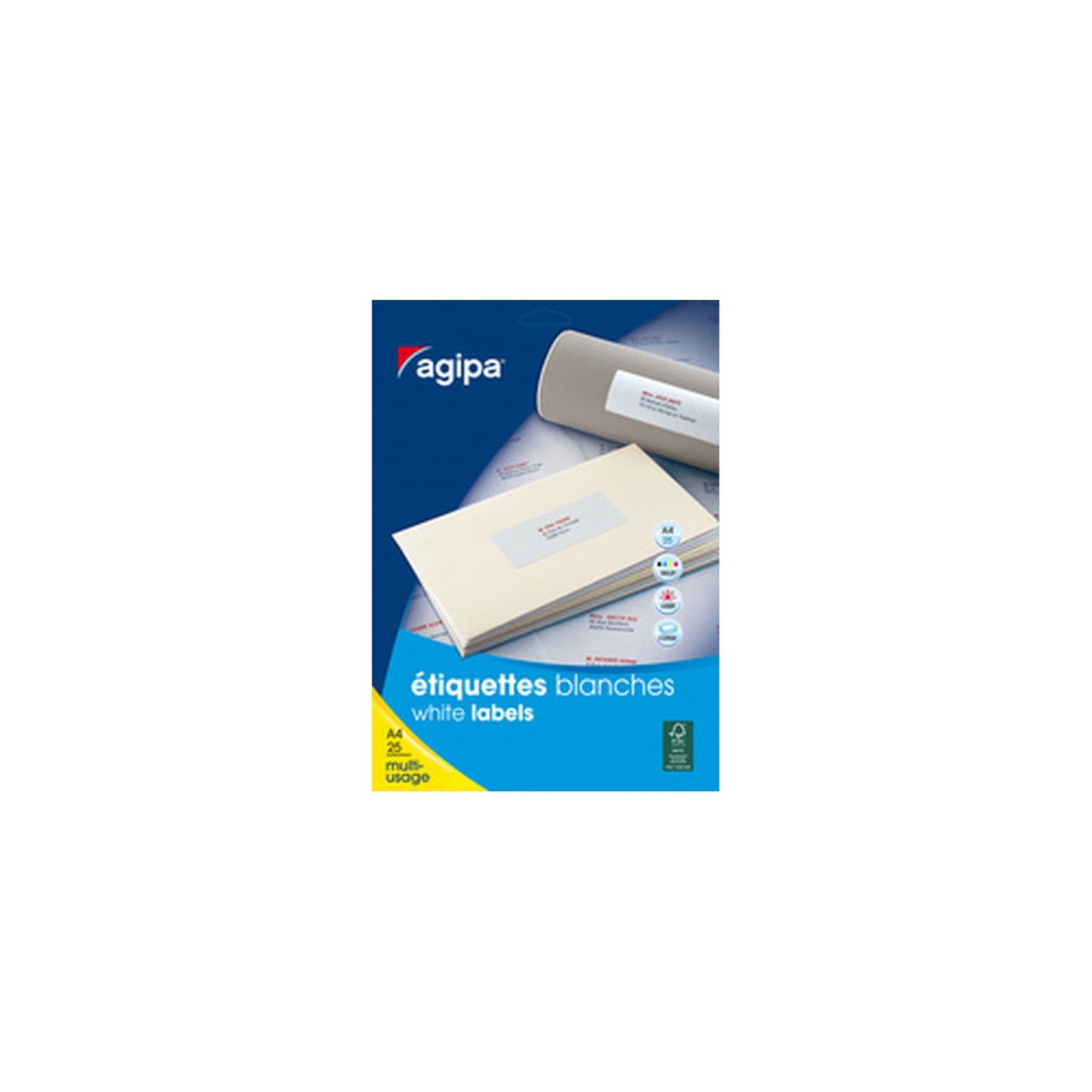 agipa Etiquette universelle, 50 x 25 mm, blanc