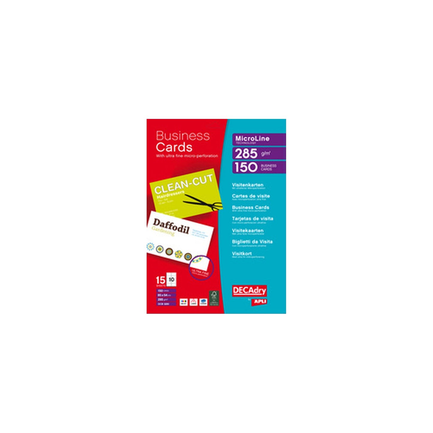 agipa Cartes de visite MicroLine, 85 x 54 mm, 285 g/m2