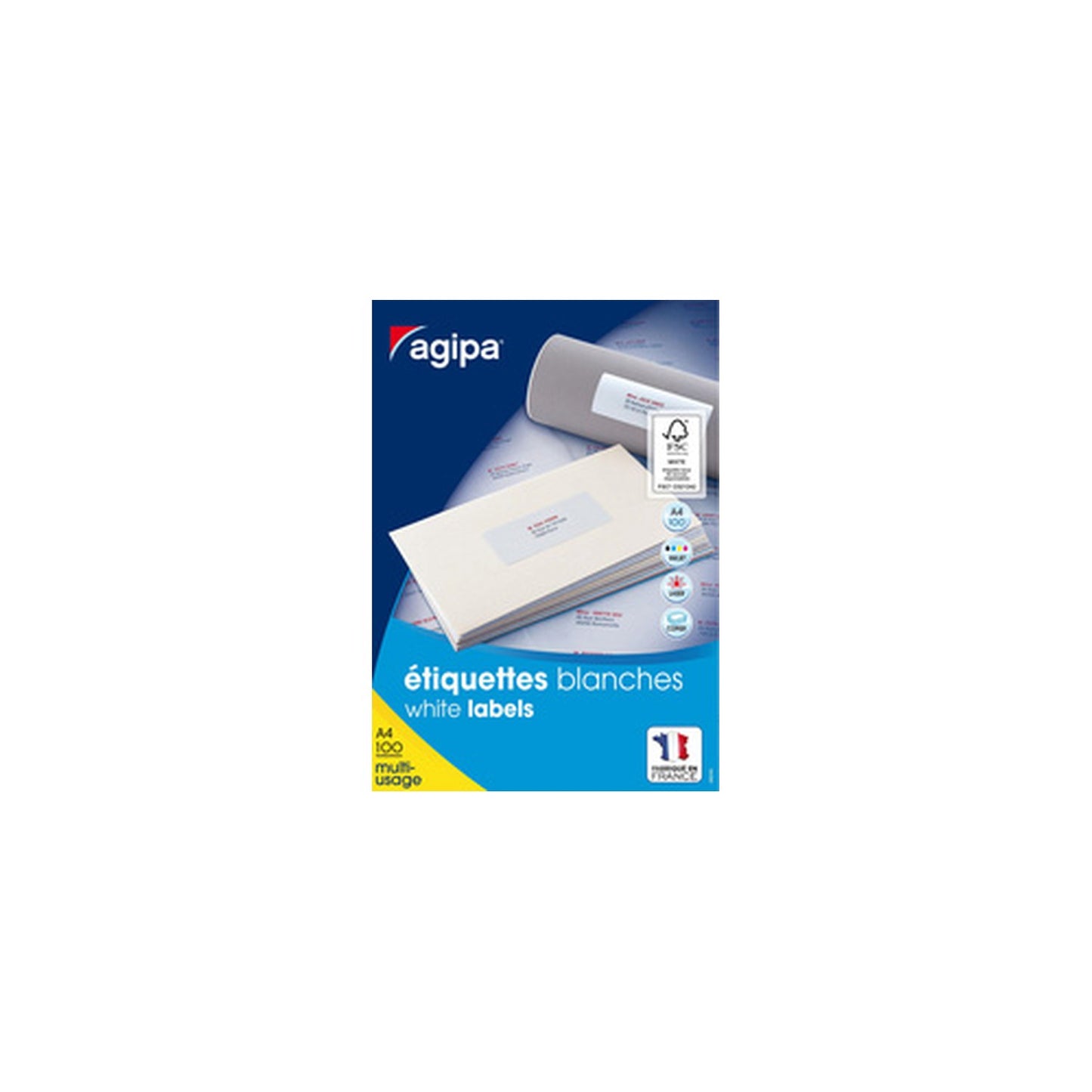 agipa Etiquette universelle, 35 x 35 mm, blanc