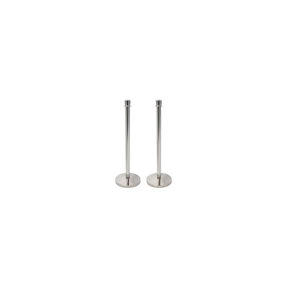 Securit Set de 2 poteaux d'accueil CLASSIC, chrome