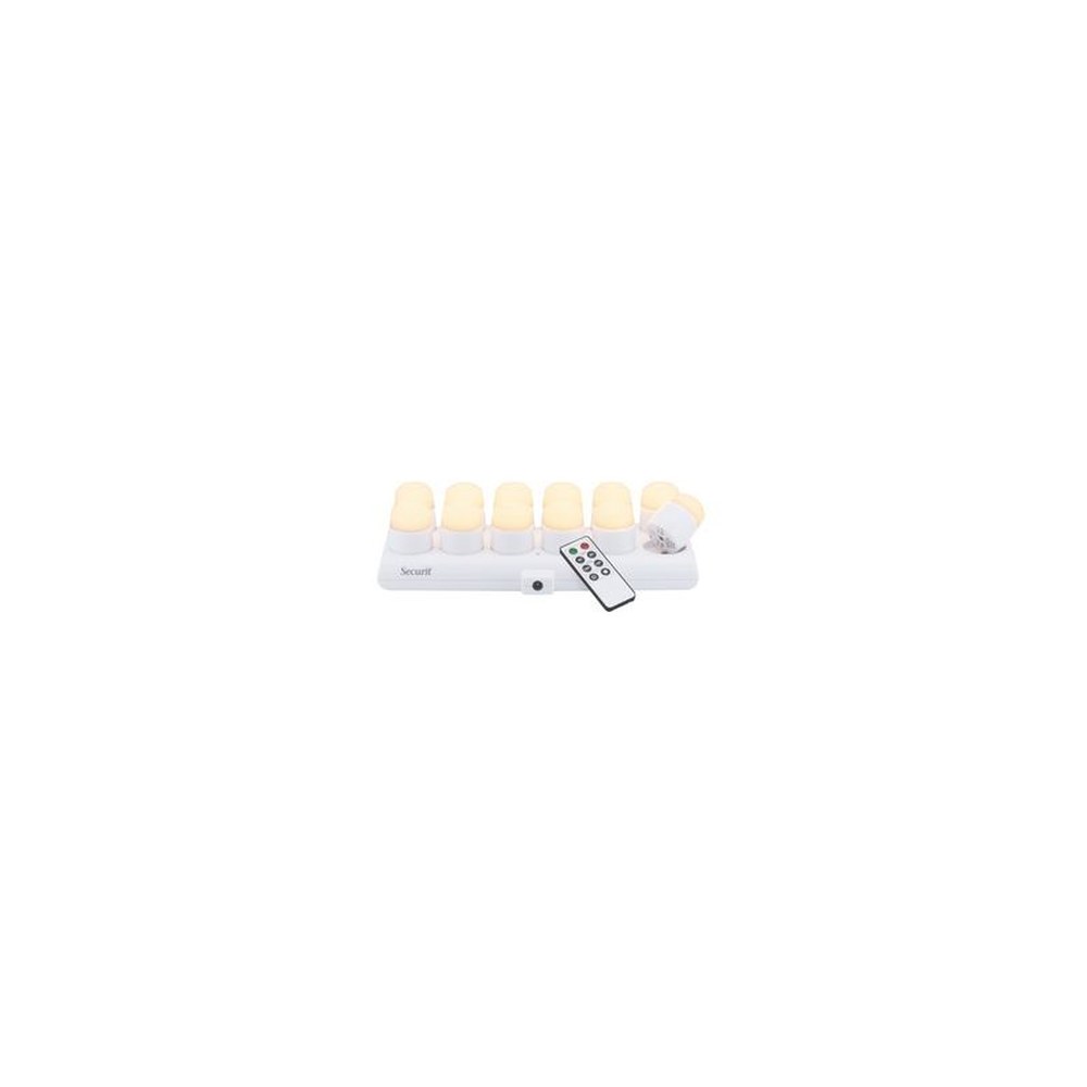 Securit Set de bougies LED rechargeables AMSTERDAM, blanc