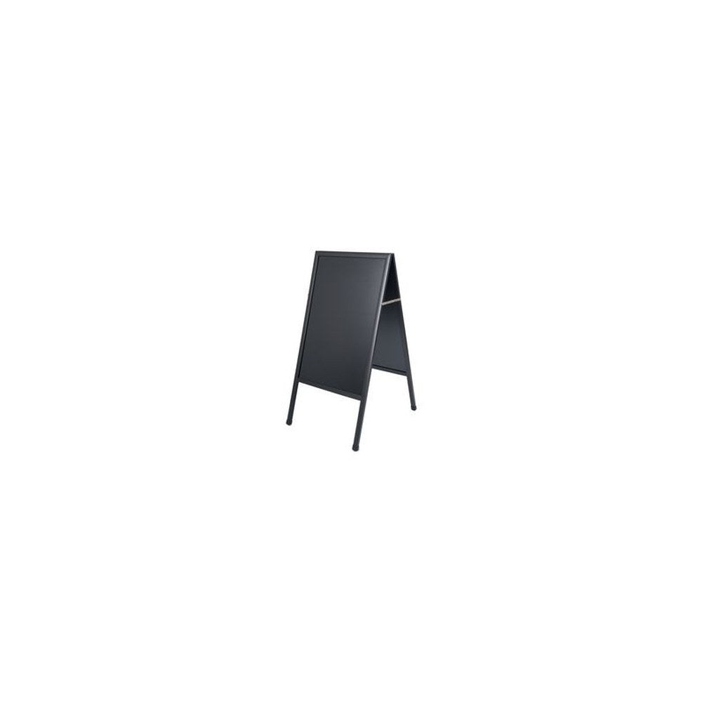 Bi-Office Panneau trottoir, avec tableau noir, cerisier