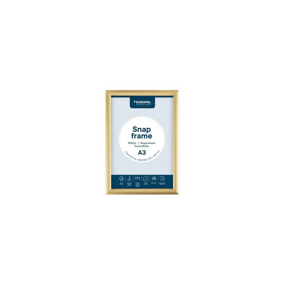 EUROPEL Cadre porte-affiche premium, A3, 25 mm, doré